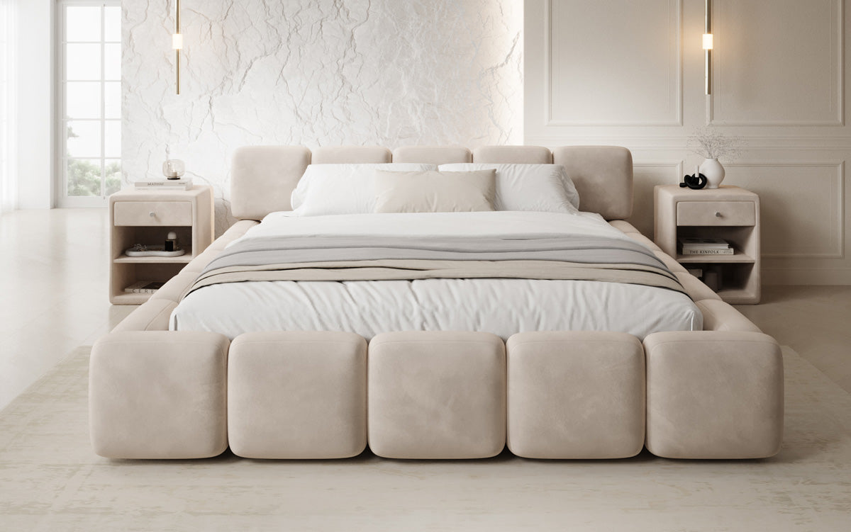 Designer upholstered bed Giulia velvet with storage