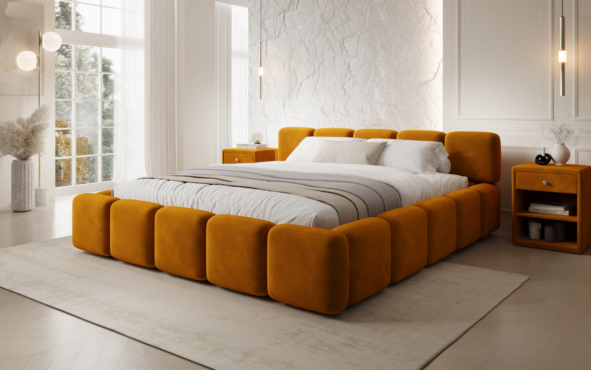 Designer upholstered bed Giulia velvet with storage