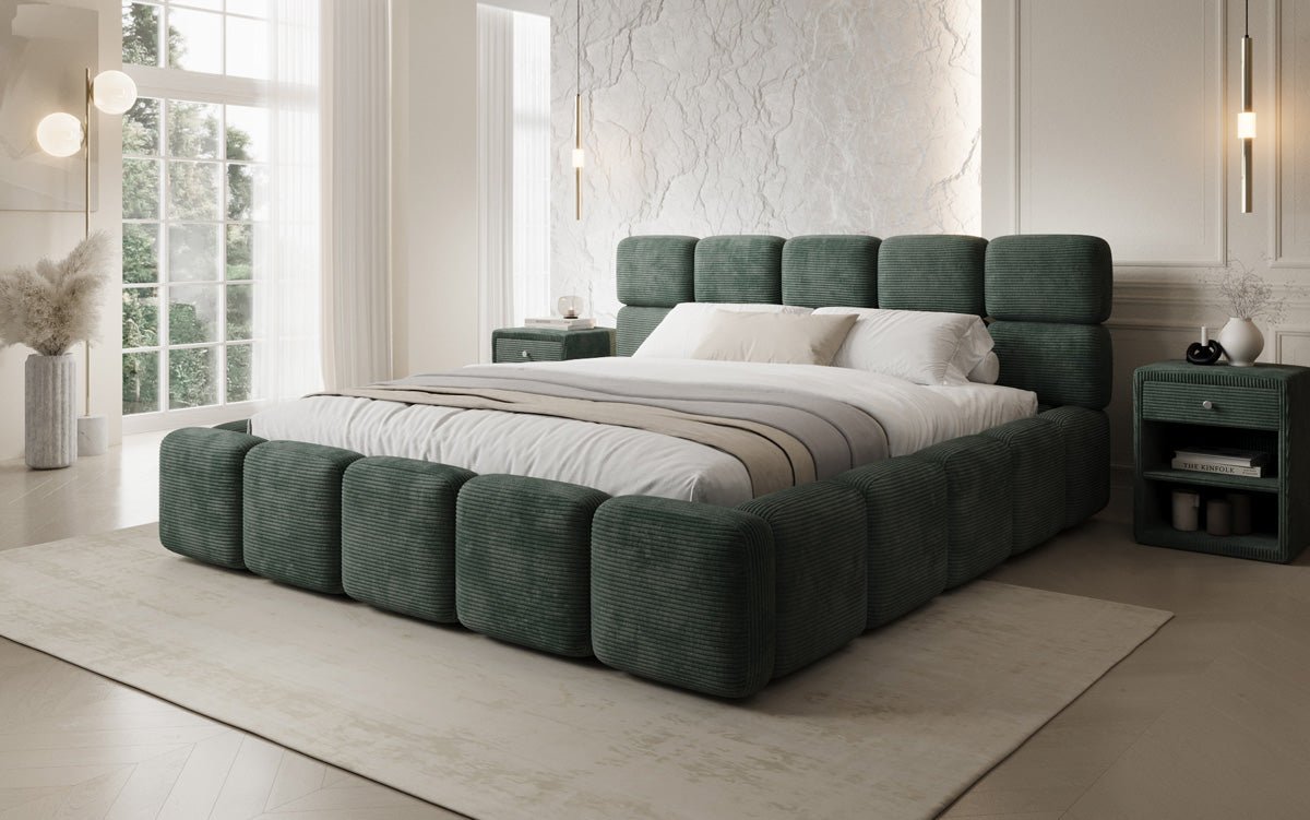 Designer Upholstered Bed Matilda Corduroy with Storage