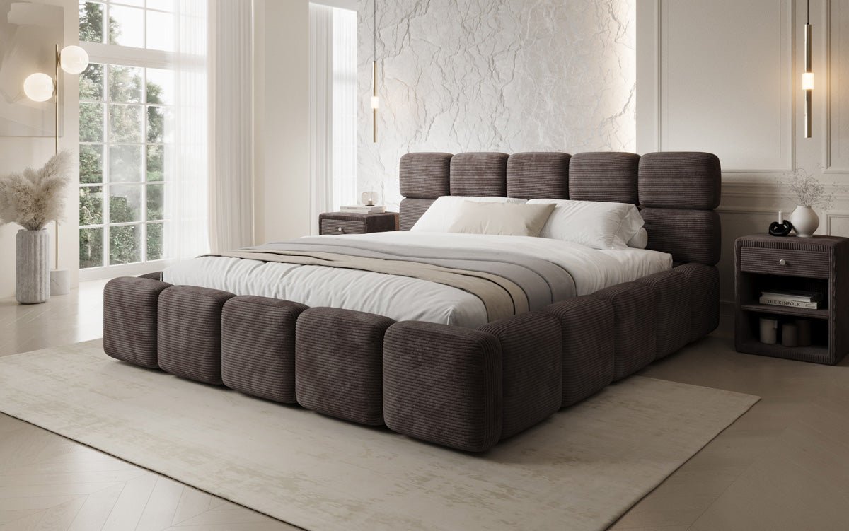 Designer Upholstered Bed Matilda Corduroy with Storage