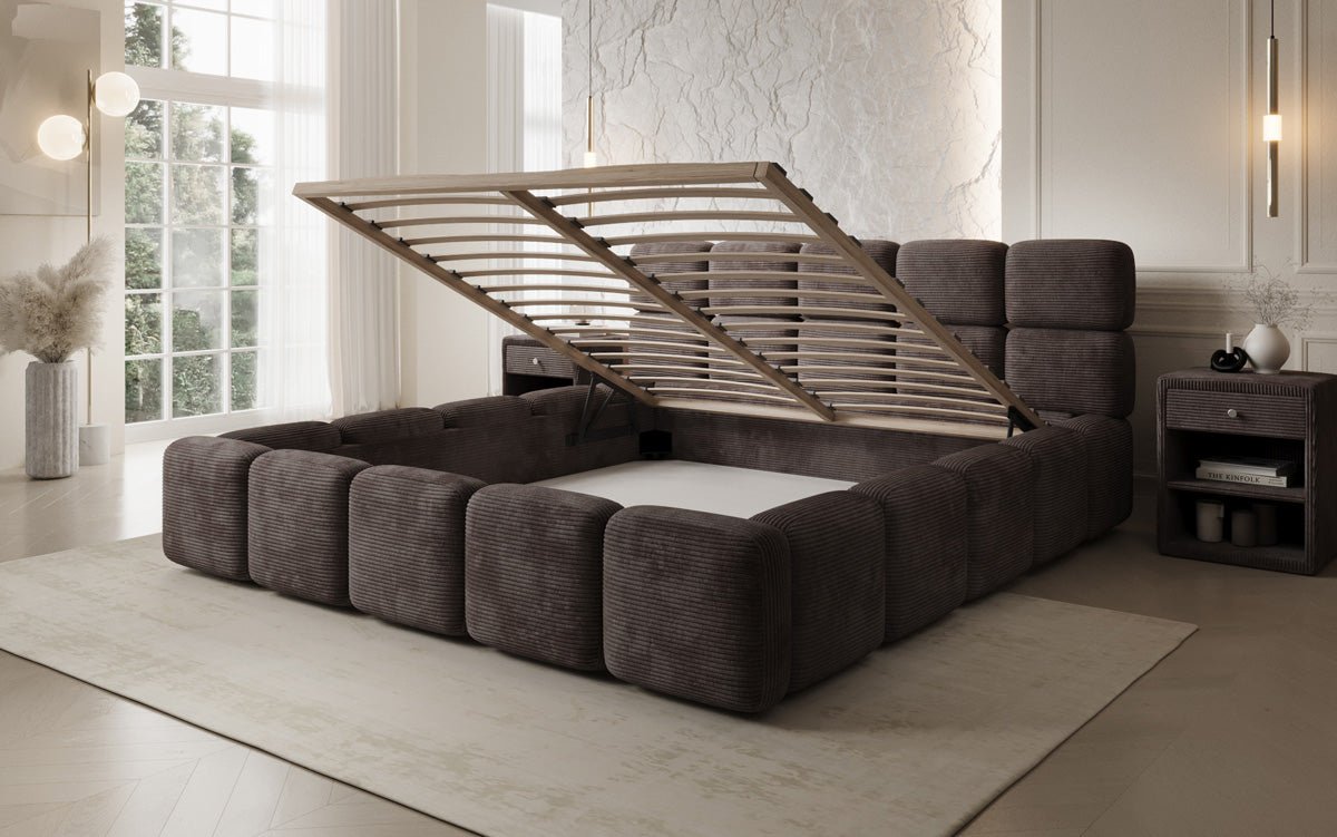 Designer Upholstered Bed Matilda Corduroy with Storage