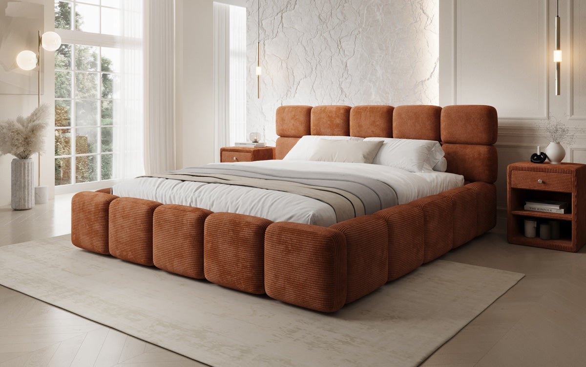 Designer Upholstered Bed Matilda Corduroy with Storage