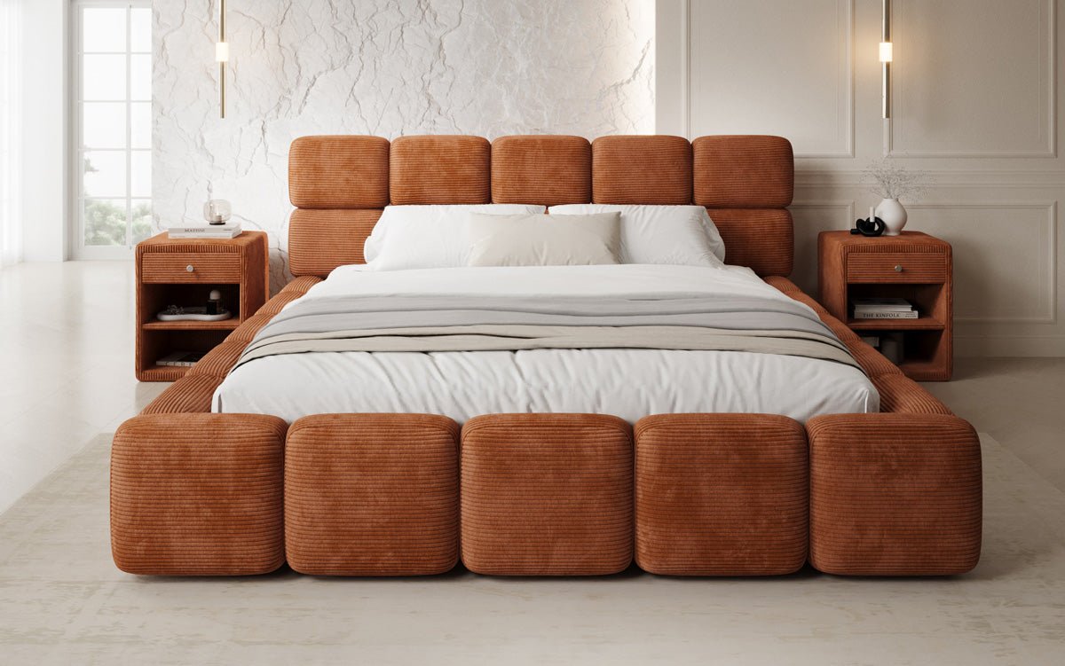 Designer Upholstered Bed Matilda Corduroy with Storage