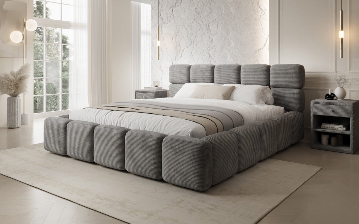 Designer Upholstered Bed Matilda Corduroy with Storage