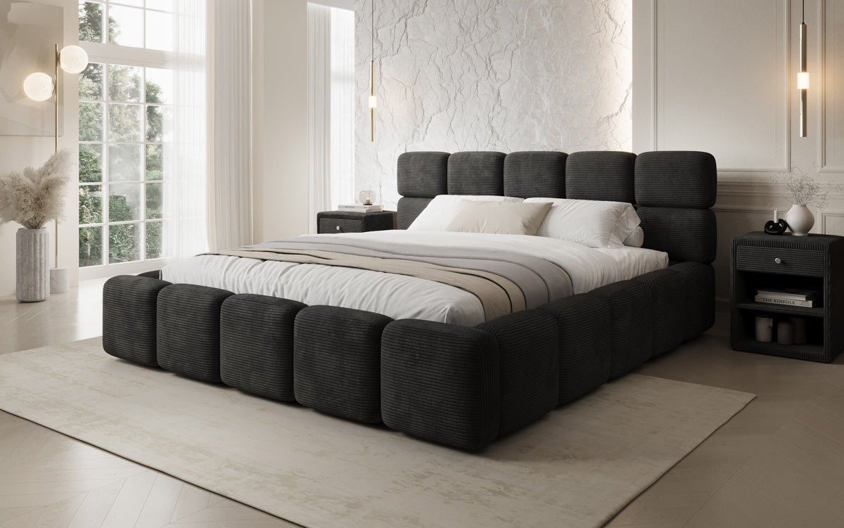 Designer Upholstered Bed Matilda Corduroy with Storage