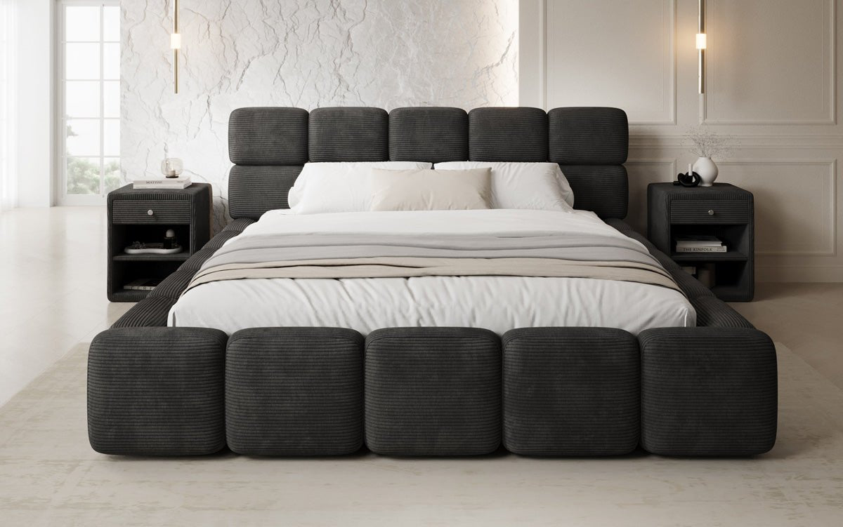Designer Upholstered Bed Matilda Corduroy with Storage