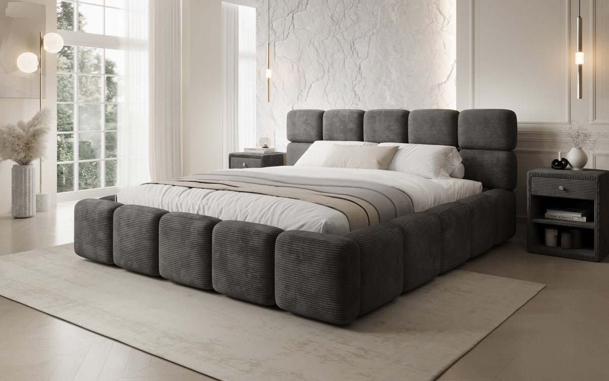 Designer Upholstered Bed Matilda Corduroy with Storage