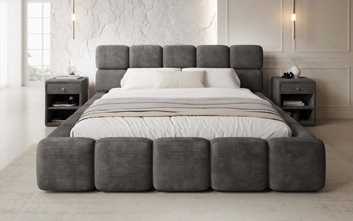 Designer Upholstered Bed Matilda Corduroy with Storage