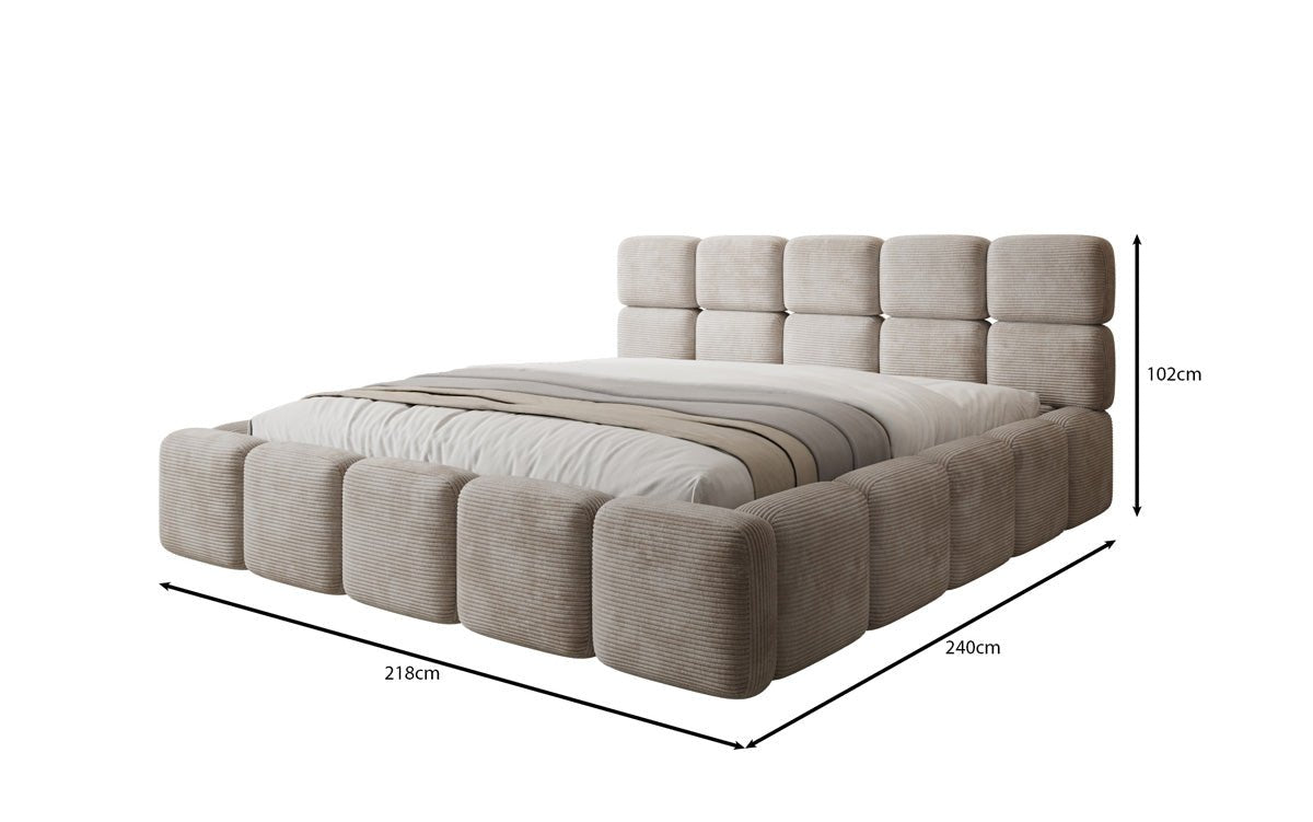 Designer Upholstered Bed Matilda Corduroy with Storage