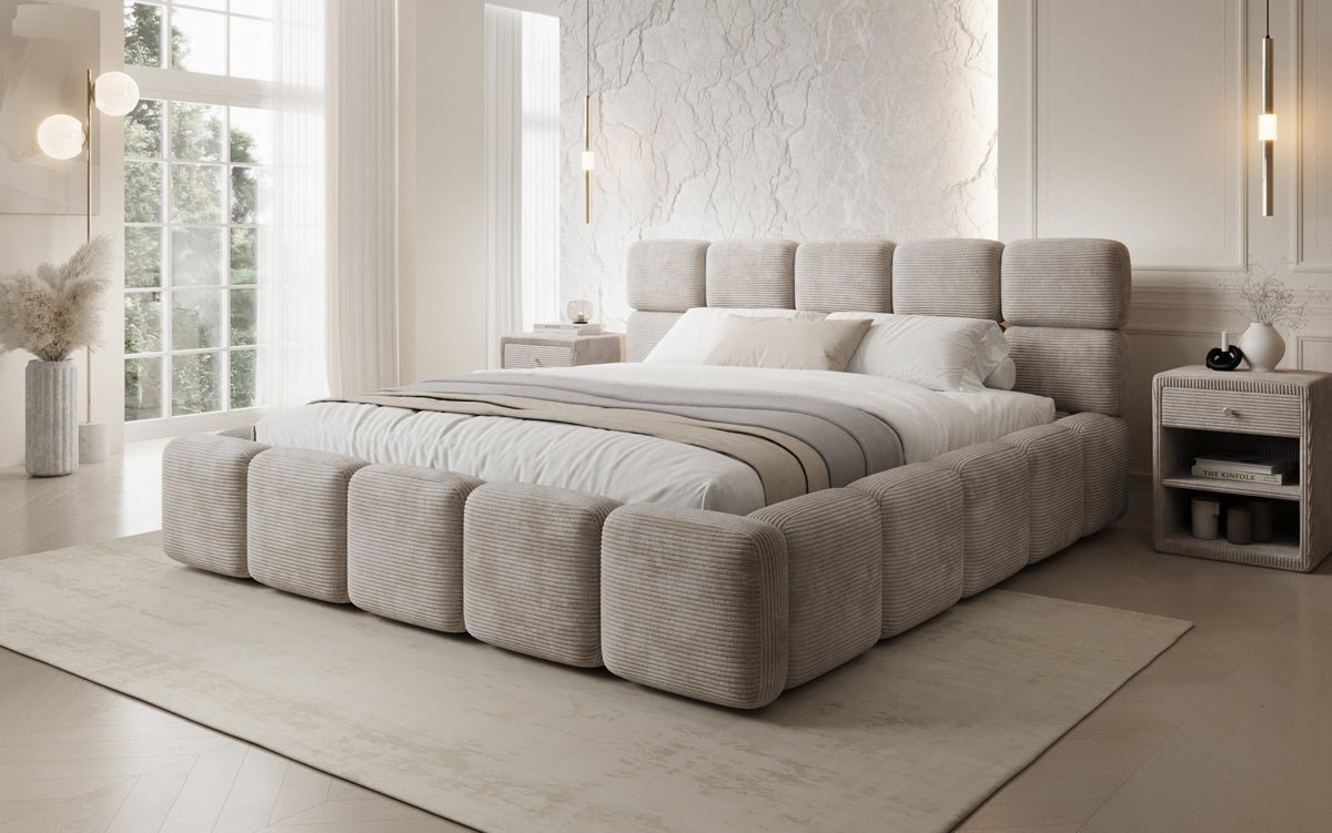 Designer Upholstered Bed Matilda Corduroy with Storage