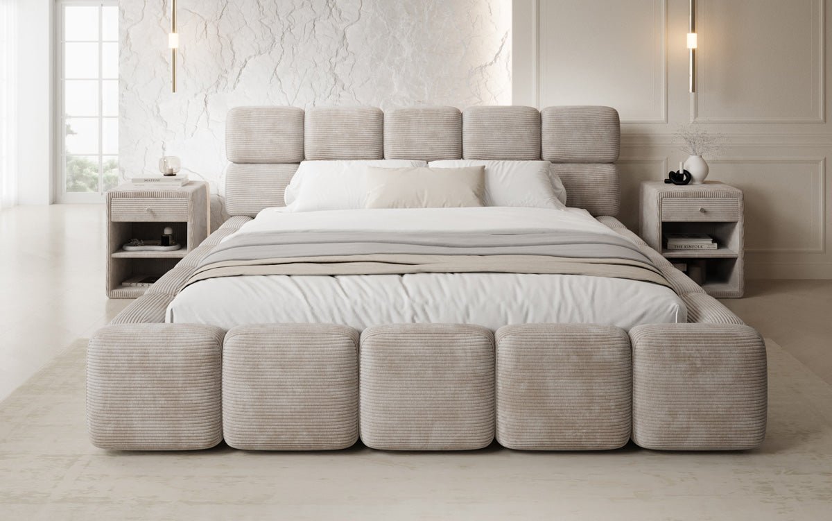 Designer Upholstered Bed Matilda Corduroy with Storage