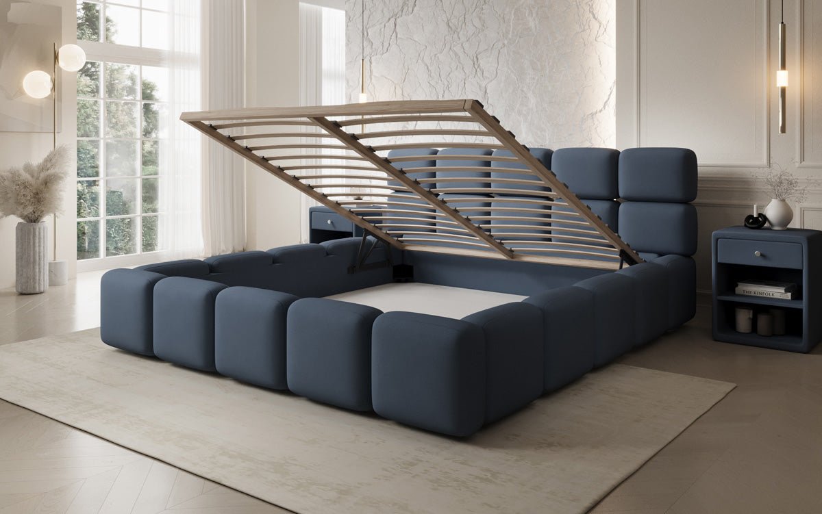 Designer Upholstered Bed Matilda in Fabric with Storage
