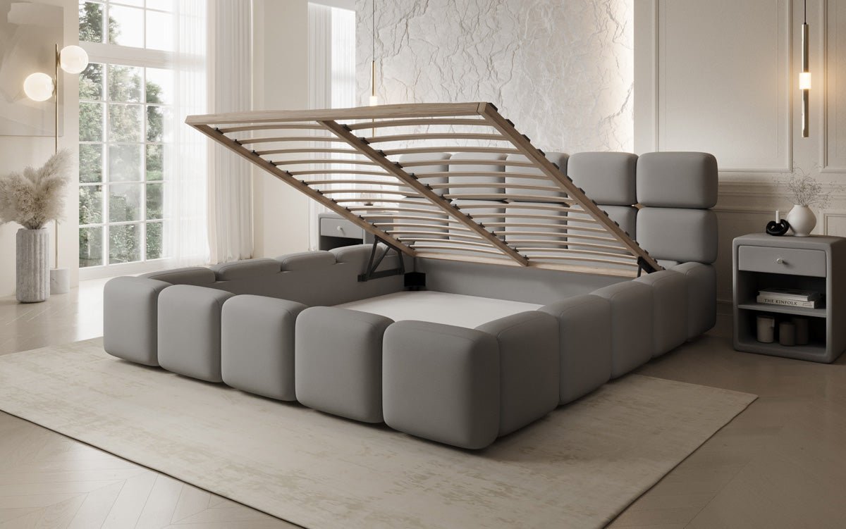 Designer Upholstered Bed Matilda in Fabric with Storage