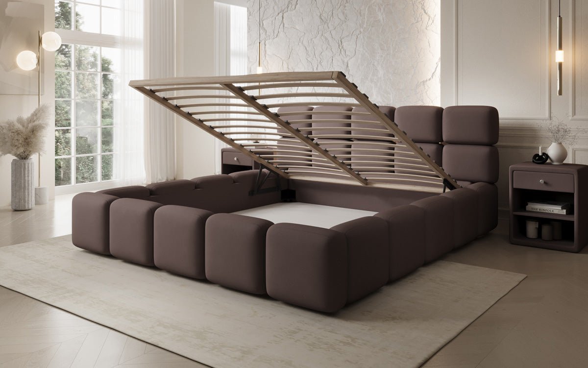 Designer Upholstered Bed Matilda in Fabric with Storage