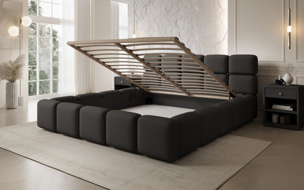 Designer Upholstered Bed Matilda in Fabric with Storage