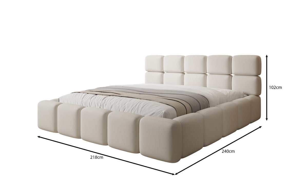Designer Upholstered Bed Matilda in Fabric with Storage