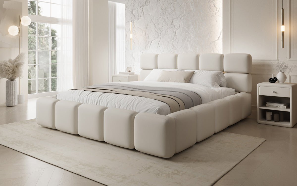 Designer Upholstered Bed Matilda in Fabric with Storage