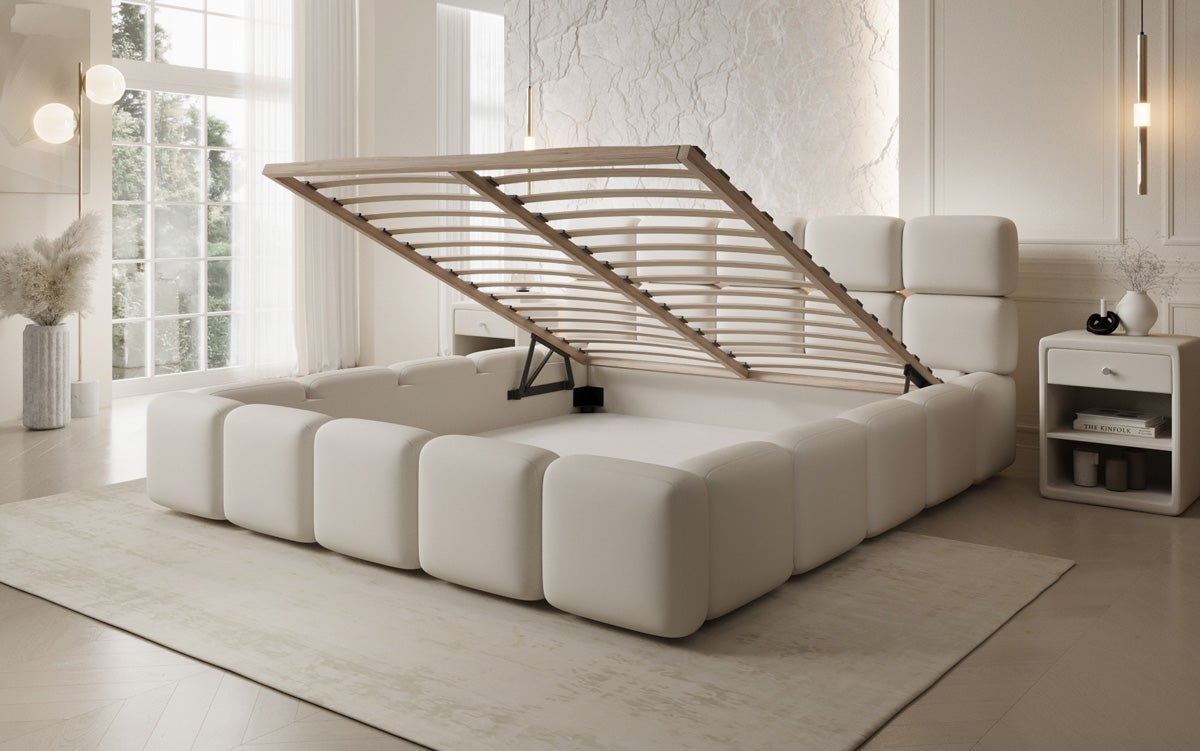 Designer Upholstered Bed Matilda in Fabric with Storage