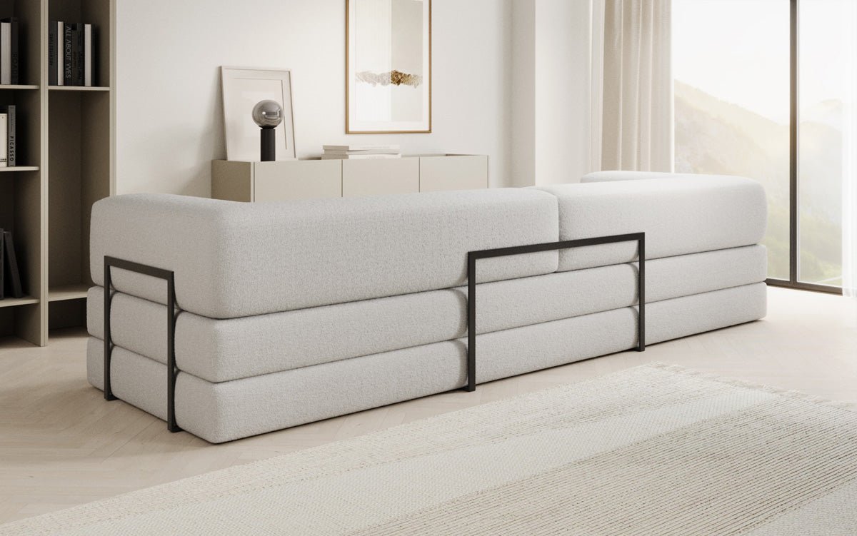Designer Sofa Lazy 3-Seater XXL in Bouclé