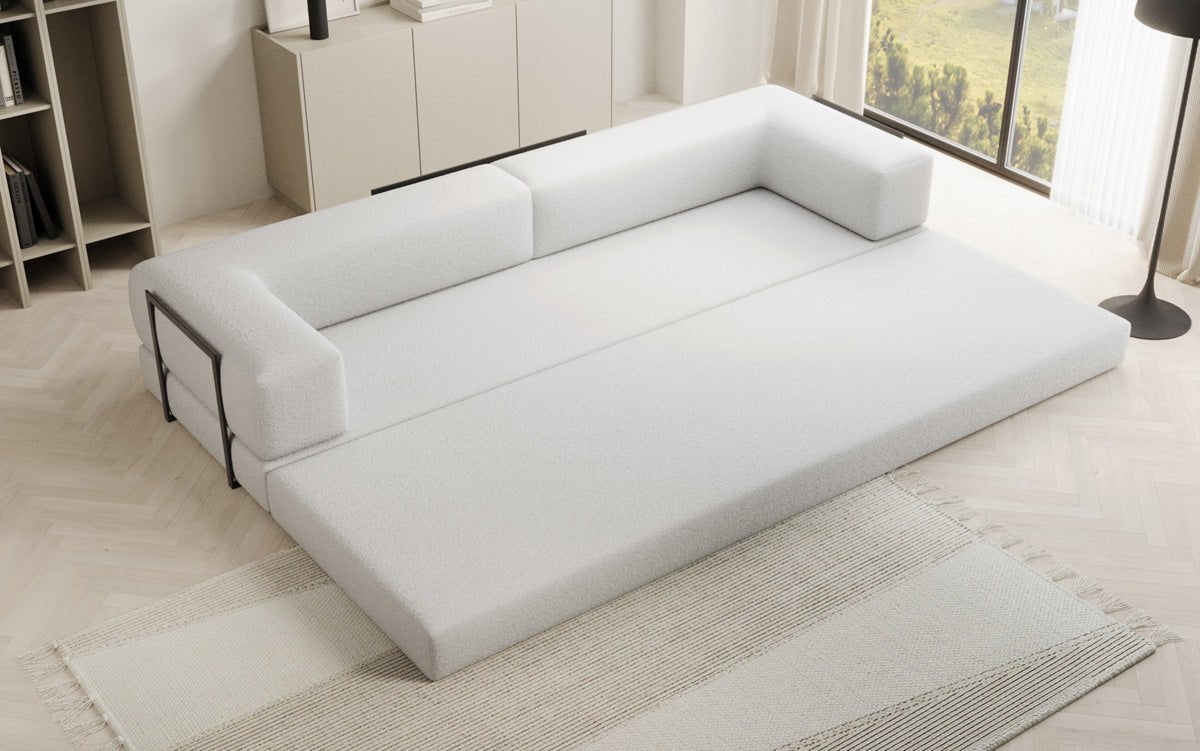 Designer Sofa Lazy 3-Seater XXL in Bouclé