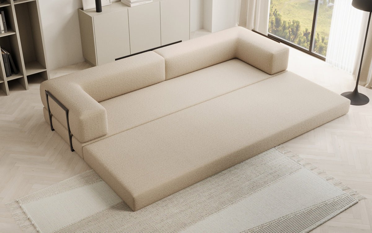 Designer Sofa Lazy 3-Seater XXL in Bouclé
