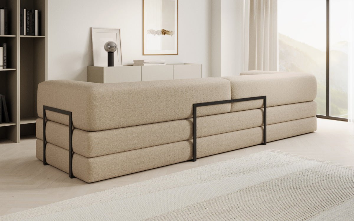 Designer Sofa Lazy 3-Seater XXL in Bouclé