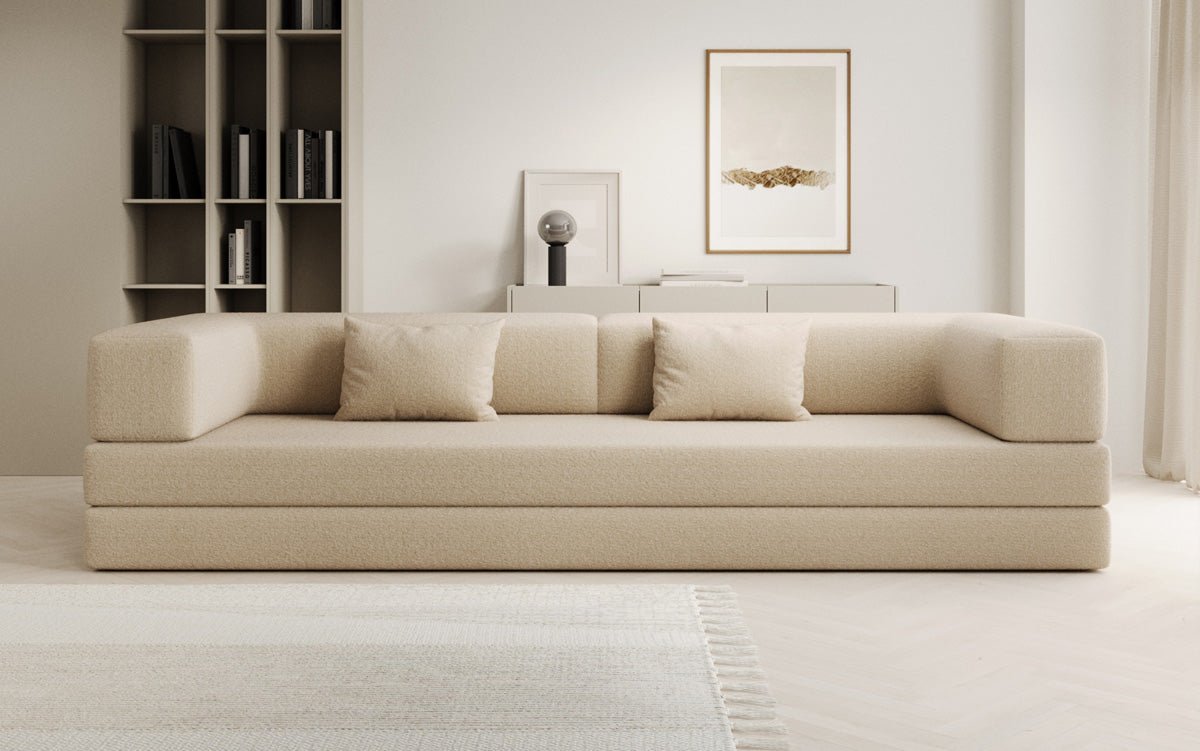 Designer Sofa Lazy 3-Seater XXL in Bouclé
