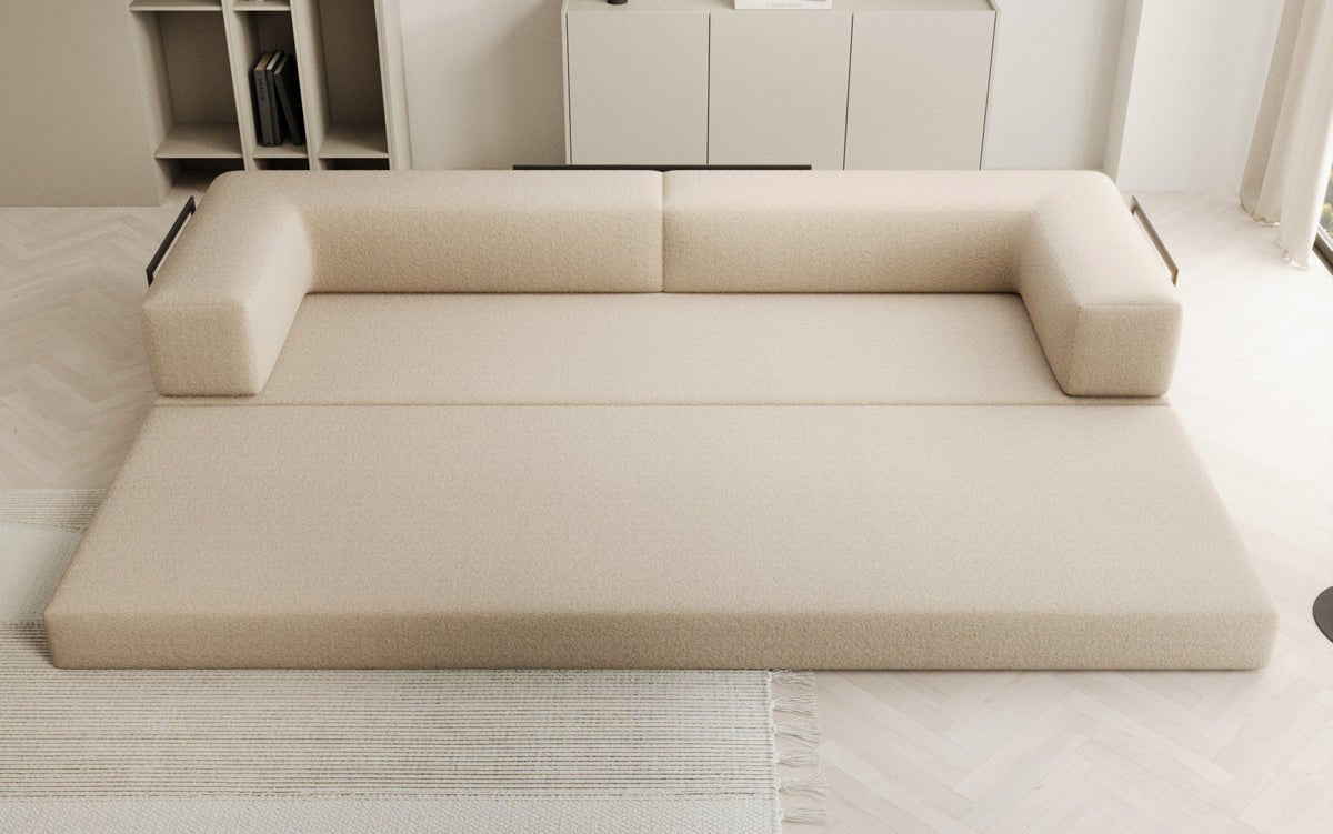 Designer Sofa Lazy 3-Seater XXL in Bouclé