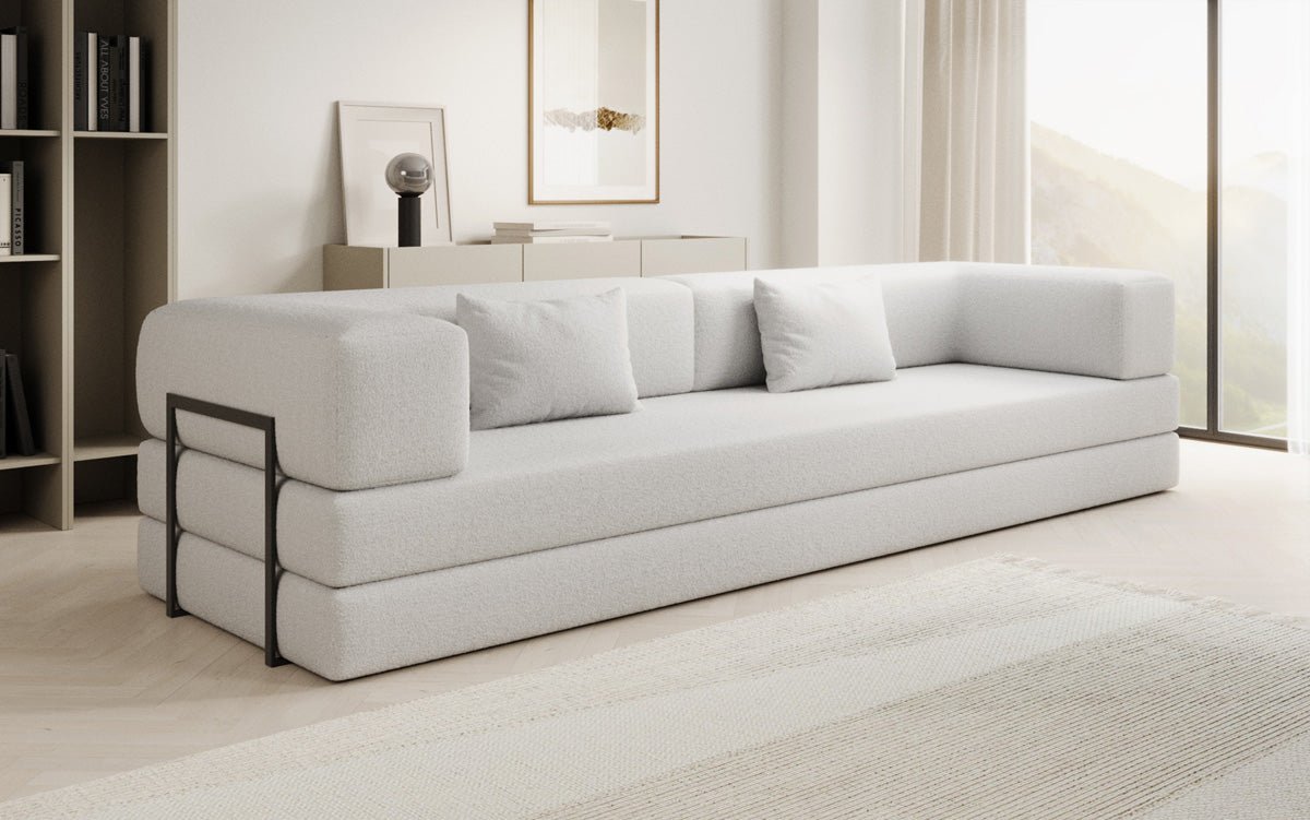 Designer Sofa Lazy 3-Seater XXL in Bouclé