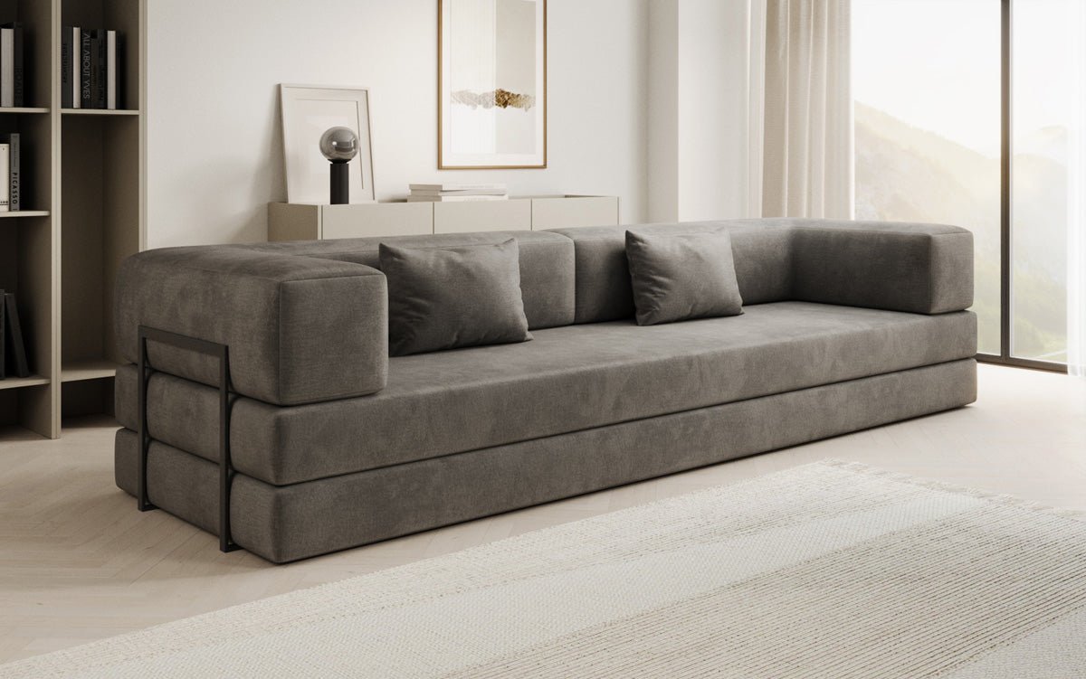 Designer Sofa Lazy 3-Seater XXL in Velvet