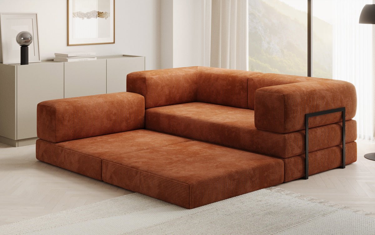 Designer Sofa Lazy L Mini in Corduroy