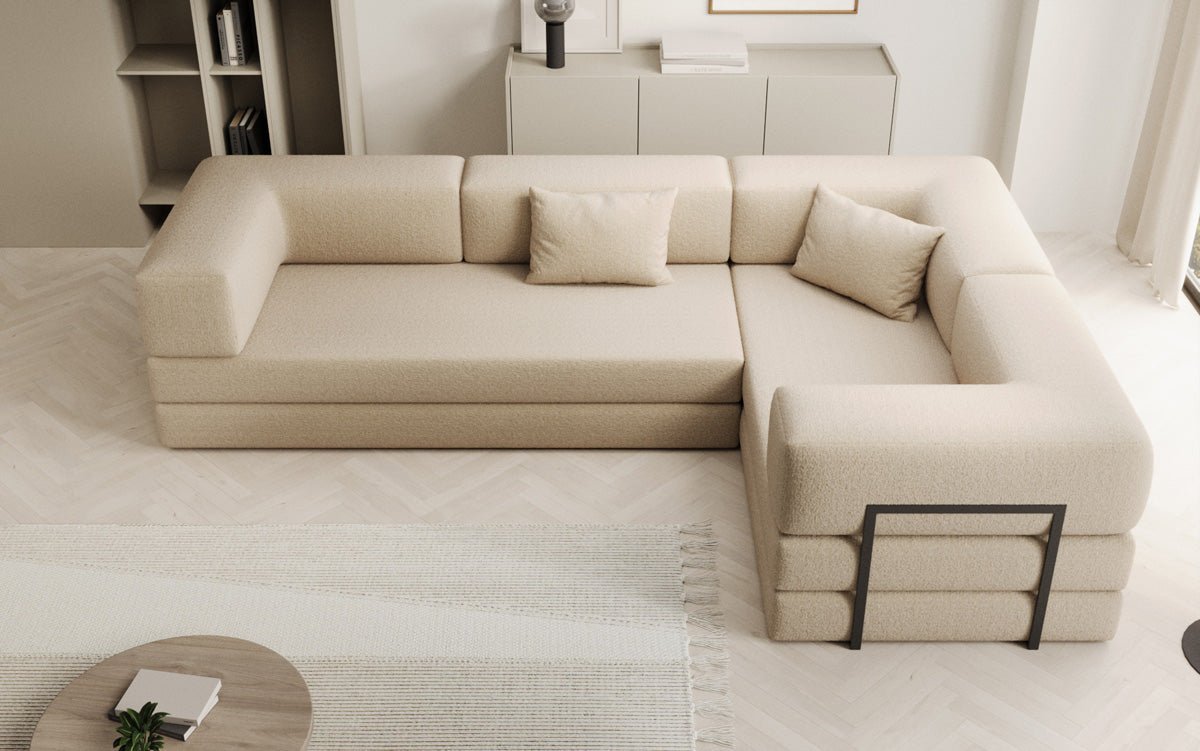Designer Sofa Lazy L closed in Bouclé