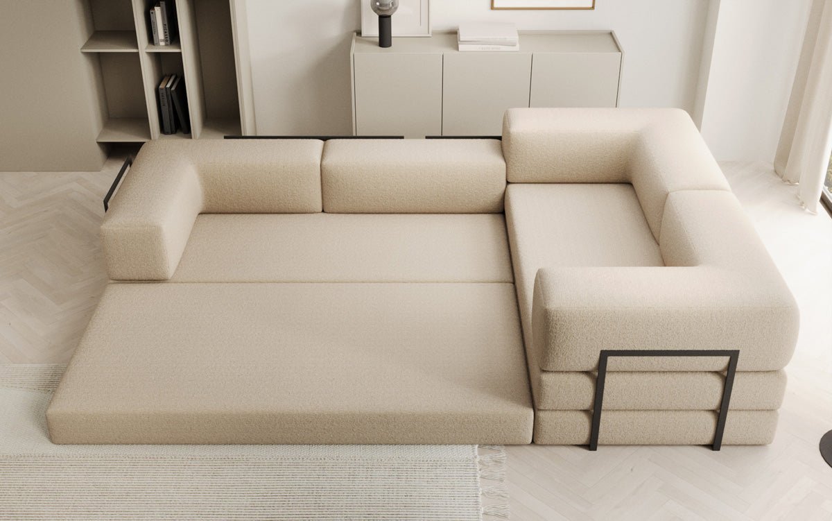 Designer Sofa Lazy L closed in Bouclé