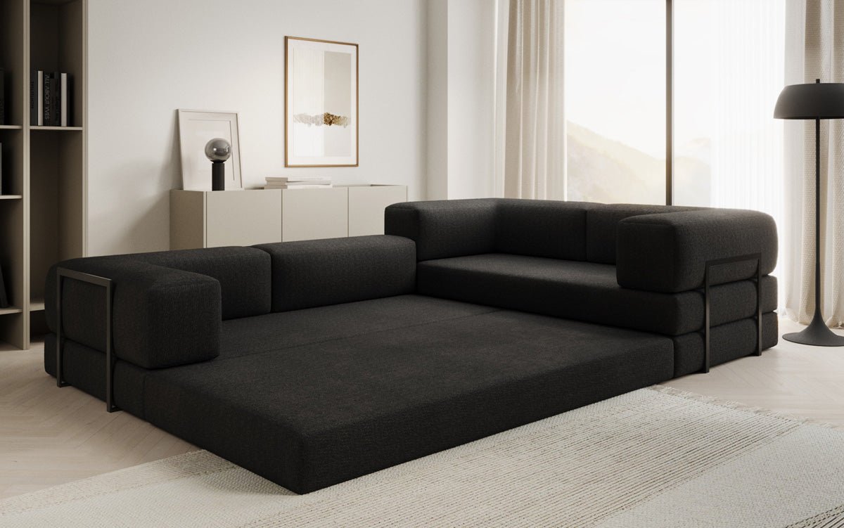 Designer Sofa Lazy L closed in Bouclé