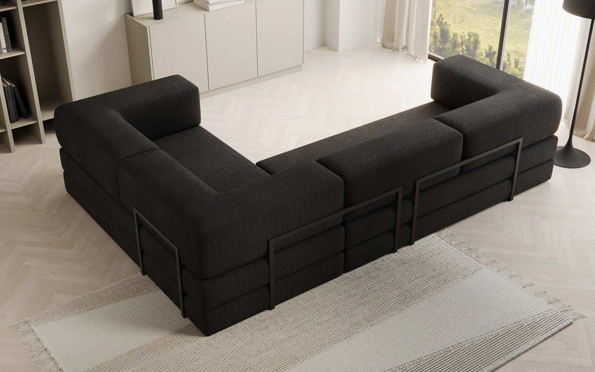 Designer Sofa Lazy L closed in Bouclé