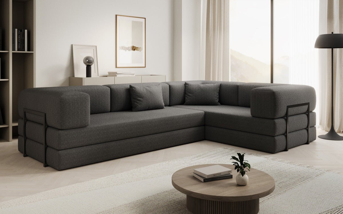 Designer Sofa Lazy L closed in Bouclé