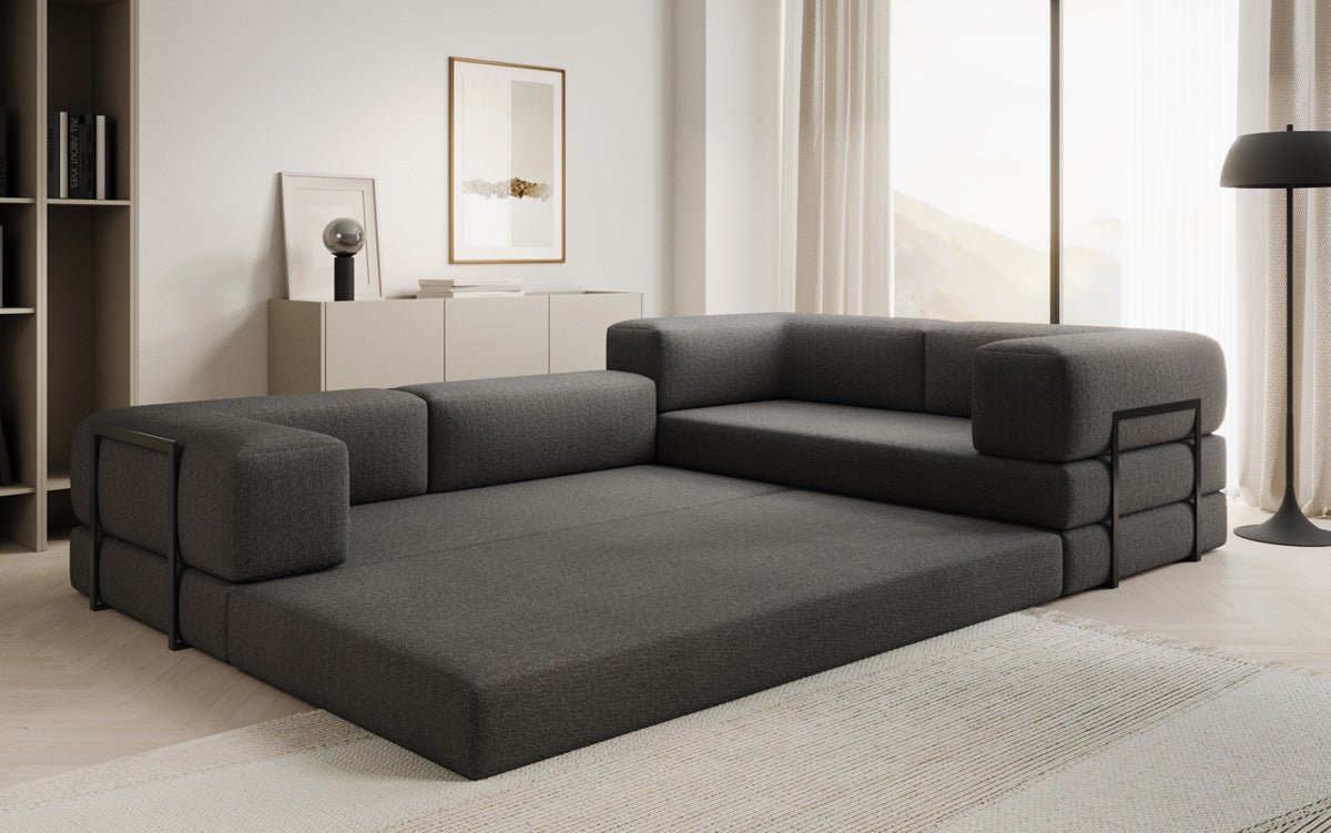 Designer Sofa Lazy L closed in Bouclé