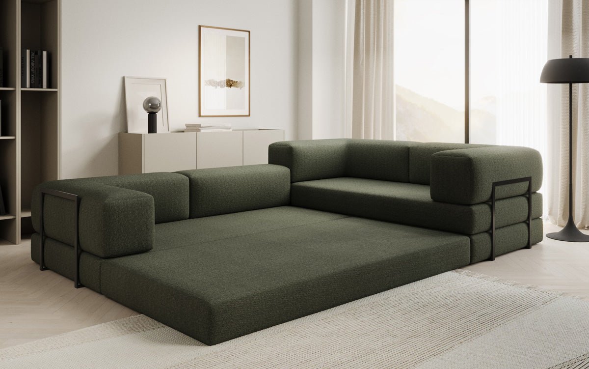 Designer Sofa Lazy L closed in Bouclé