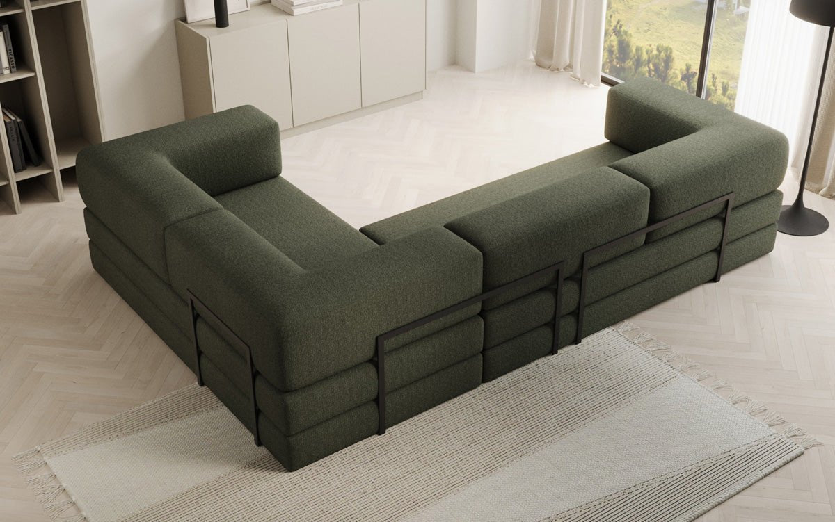 Designer Sofa Lazy L closed in Bouclé