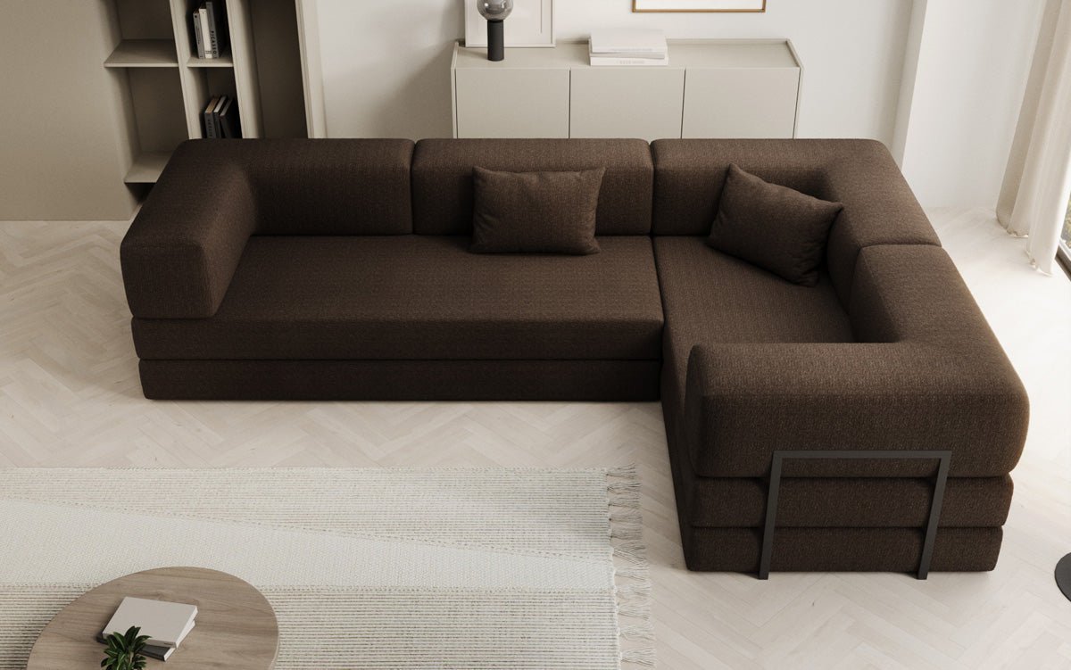 Designer Sofa Lazy L closed in Bouclé