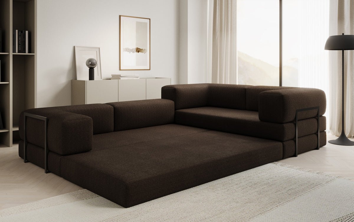 Designer Sofa Lazy L closed in Bouclé