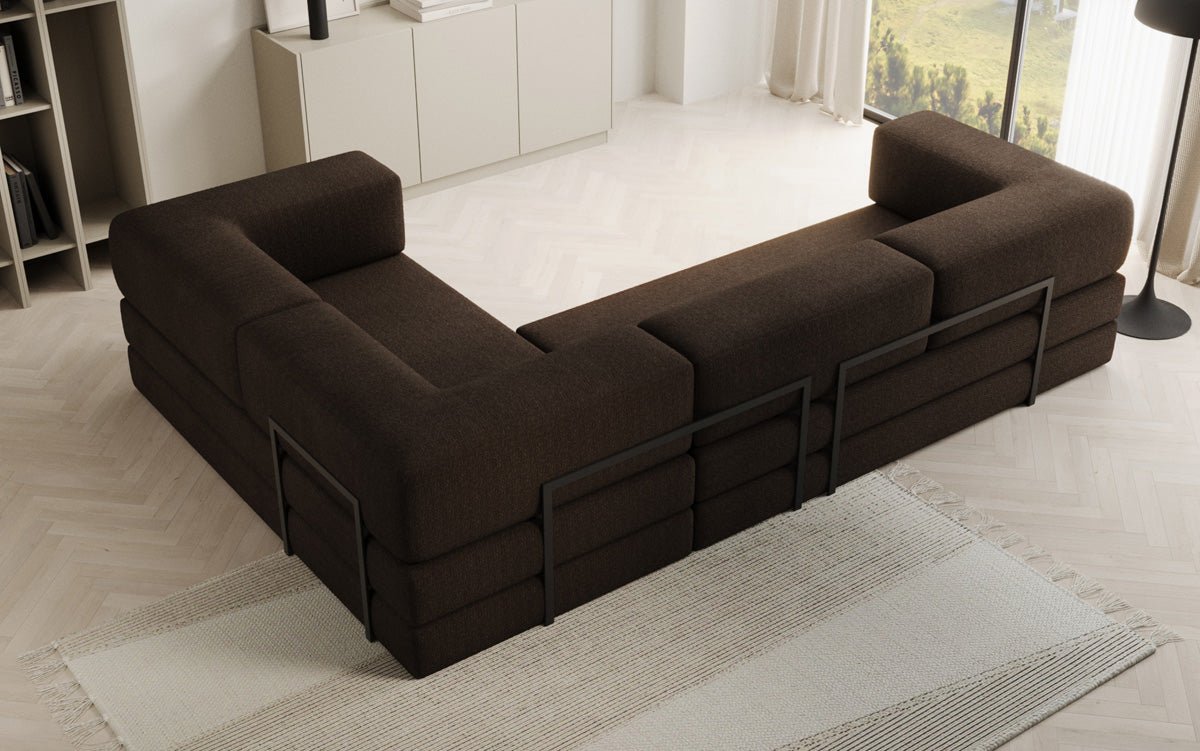Designer Sofa Lazy L closed in Bouclé