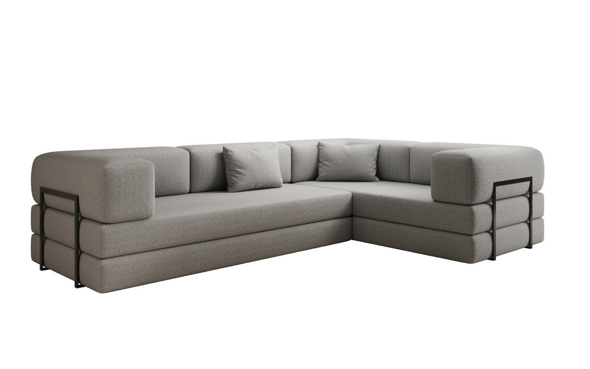 Designer Sofa Lazy L closed in Bouclé