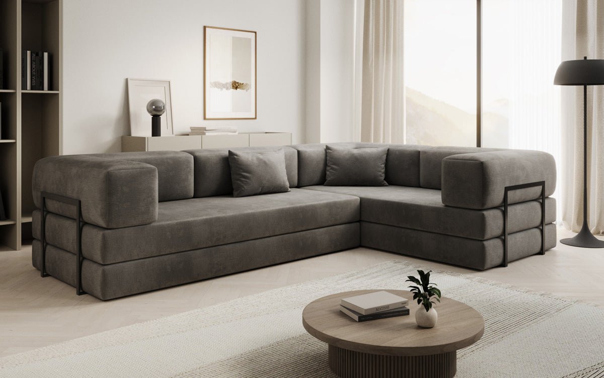 Designer Sofa Lazy L Closed in Velvet