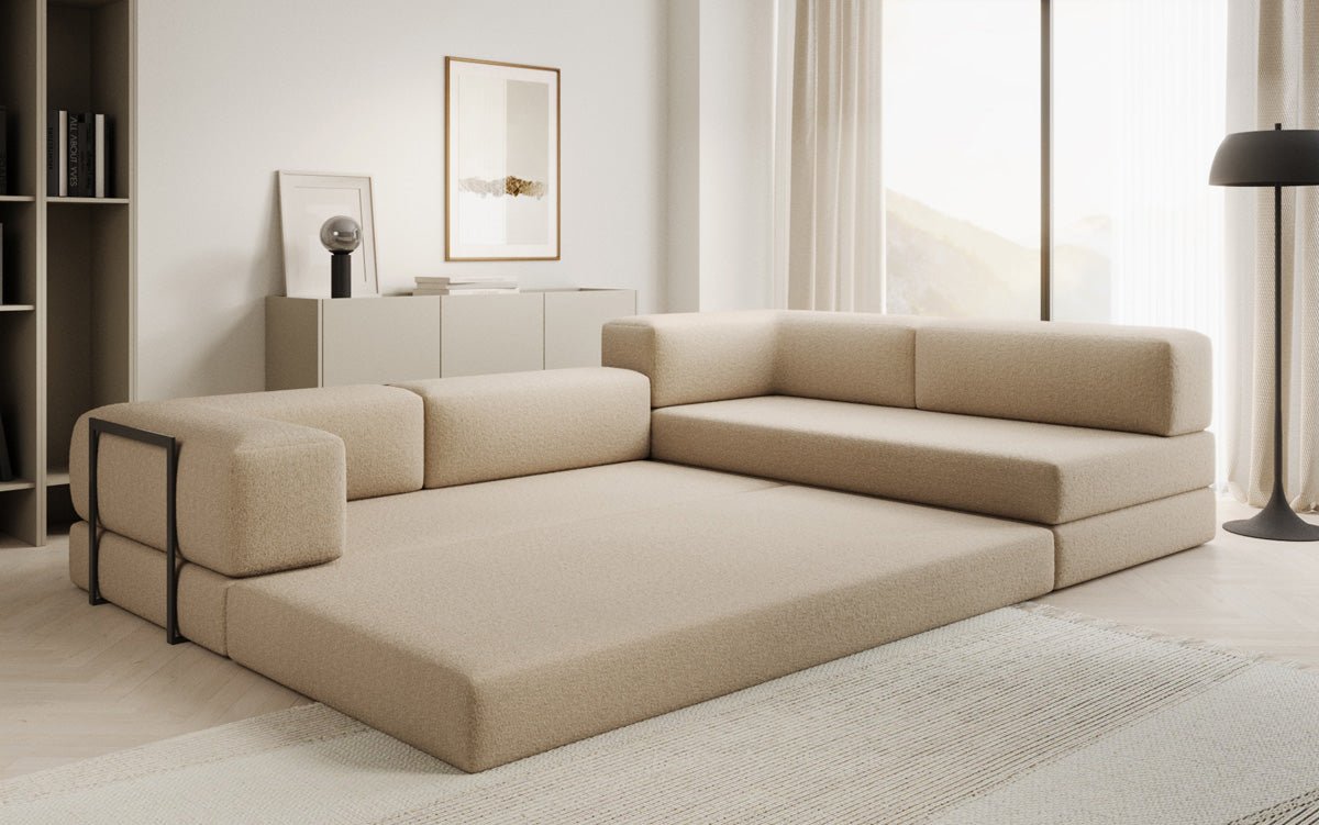 Designer Sofa Lazy L in Bouclé
