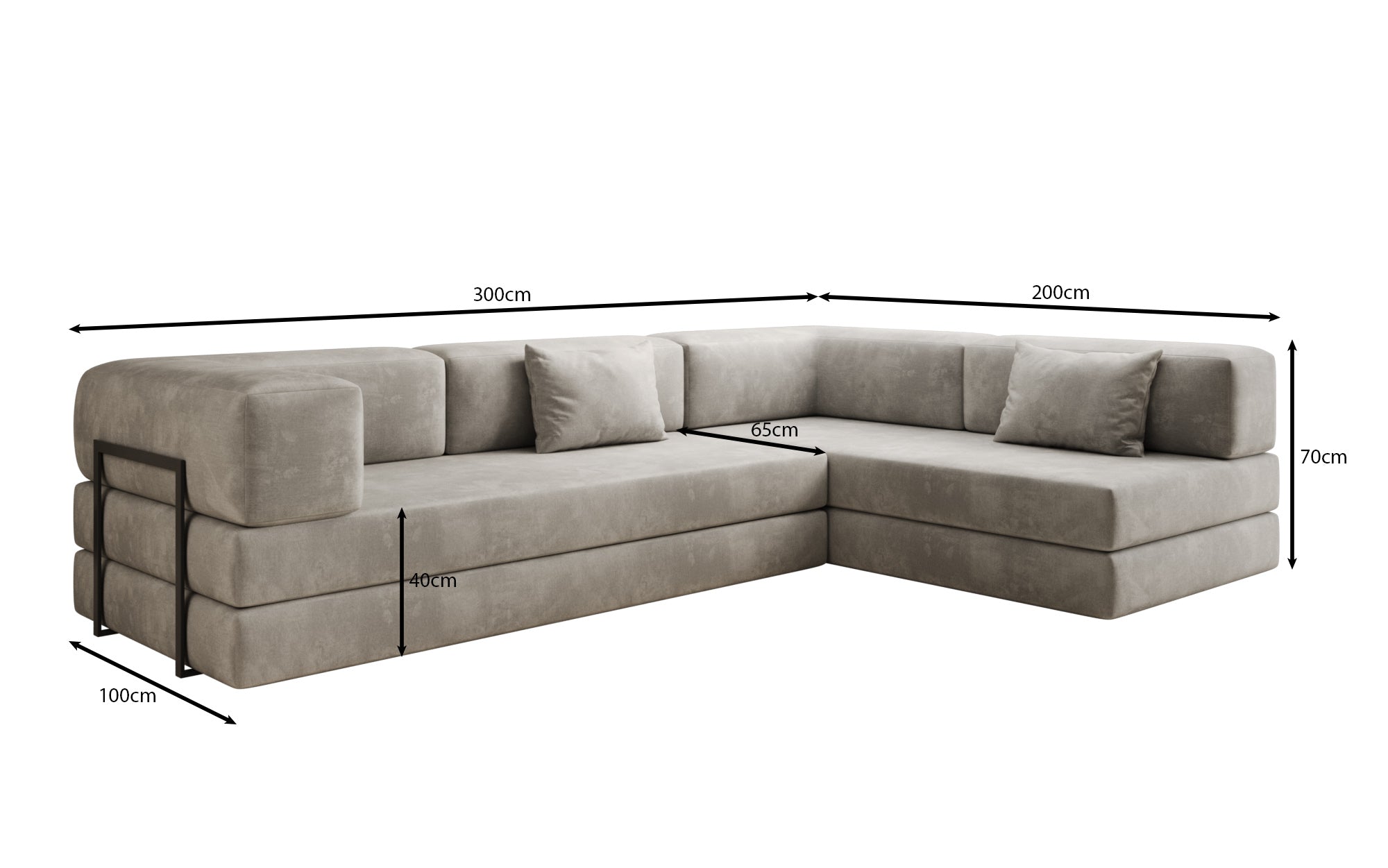 Designer Sofa Lazy L in Velvet