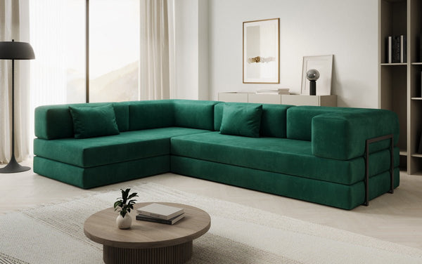 Designer Ecksofa Lazy in Samt