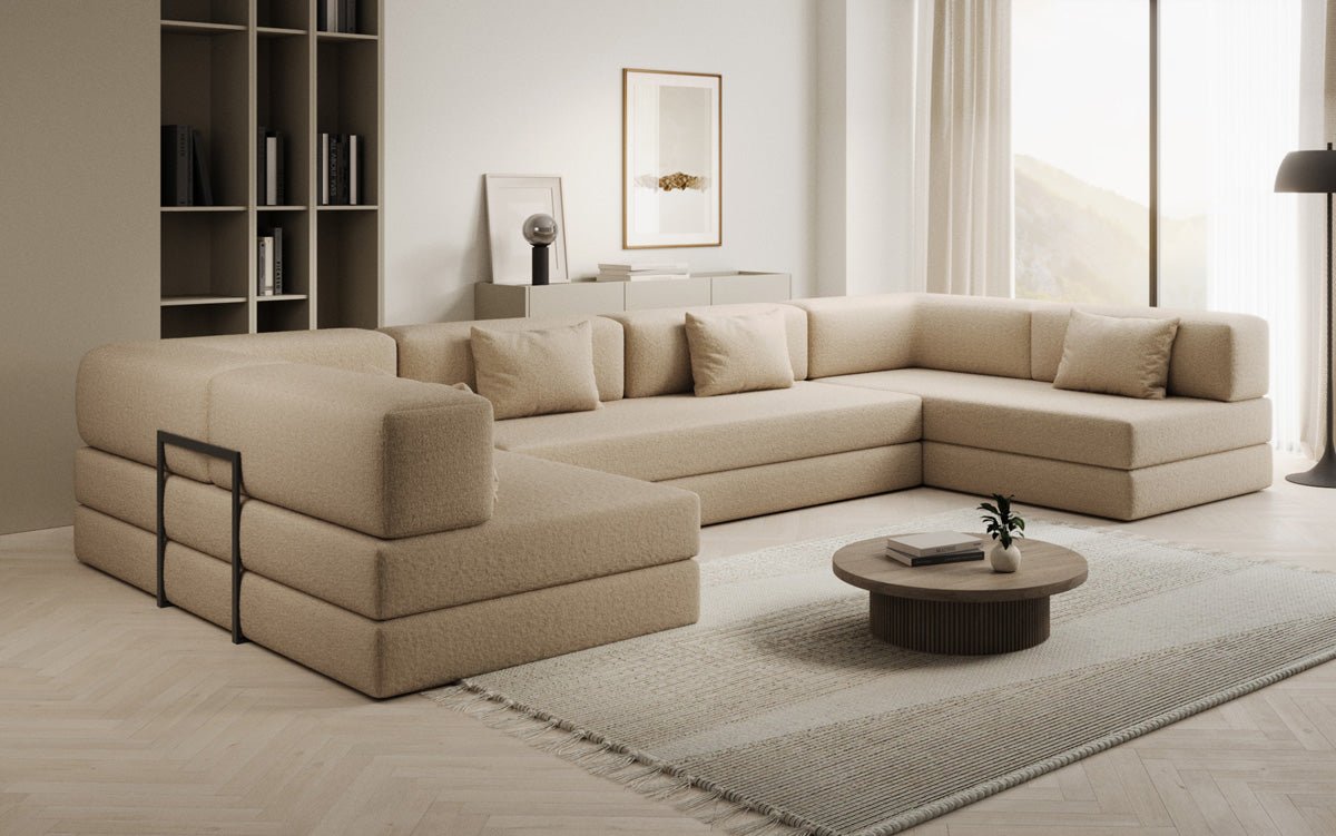 Designer Sofa Lazy U in Bouclé