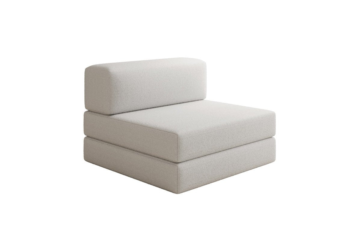 Designer sofa middle module Lazy in bouclé