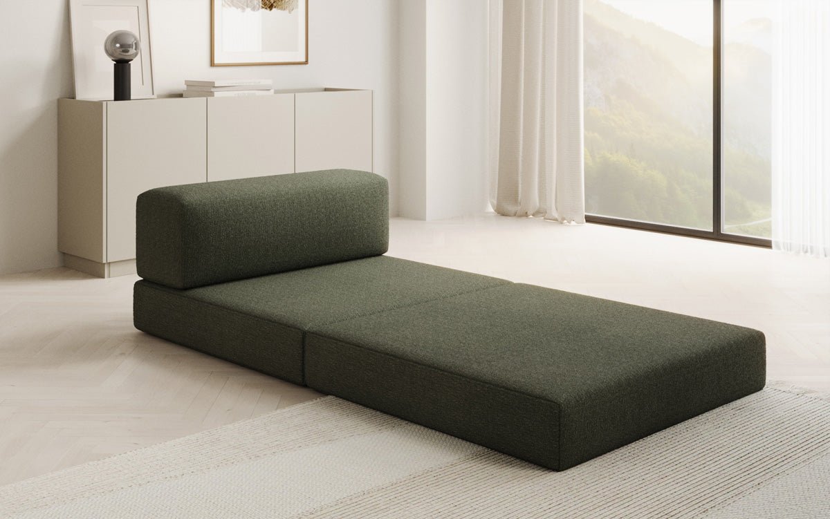 Designer sofa middle module Lazy in bouclé
